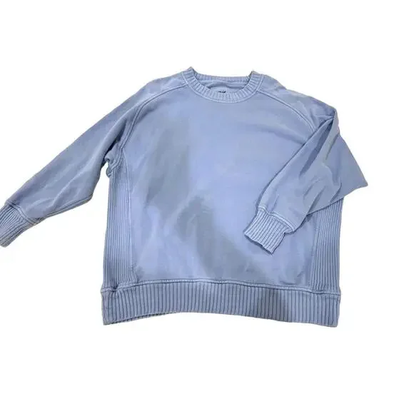 Aerie Down To Earth Baby Blue Crew Neck Oversized Sweatshirt- Size Small - Picture 2 of 8